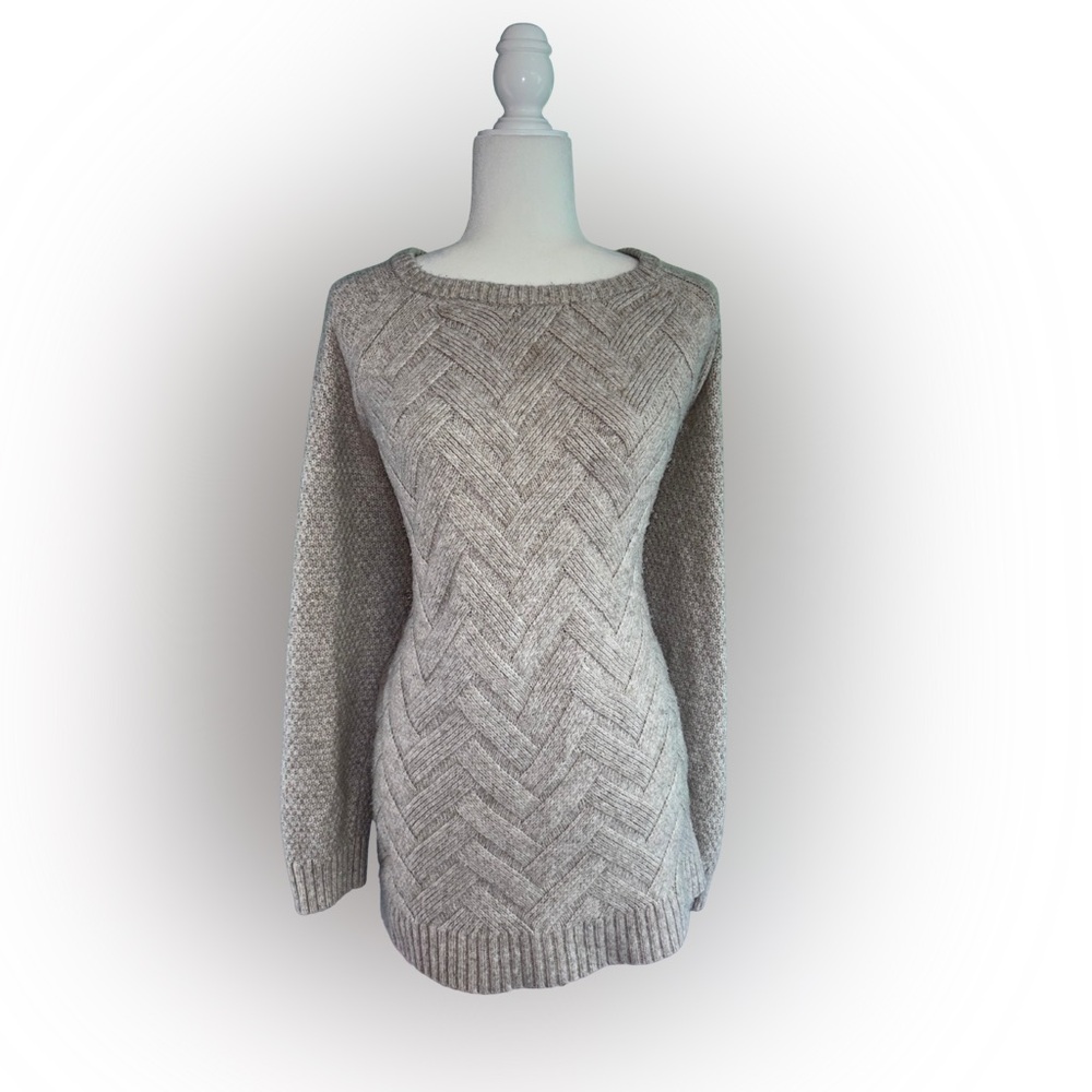 Sonoma Taupe Old Money Brown Classic Cable Knit Cozy Fall Sweater Size 3X